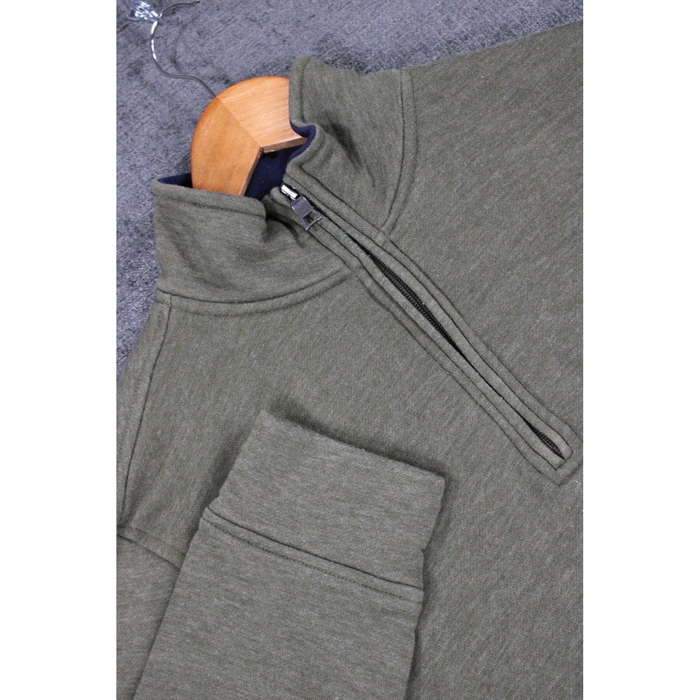Nautica Mens Quarter Zip Pullover Sweatshirt Olive Green Heather Small 0895
